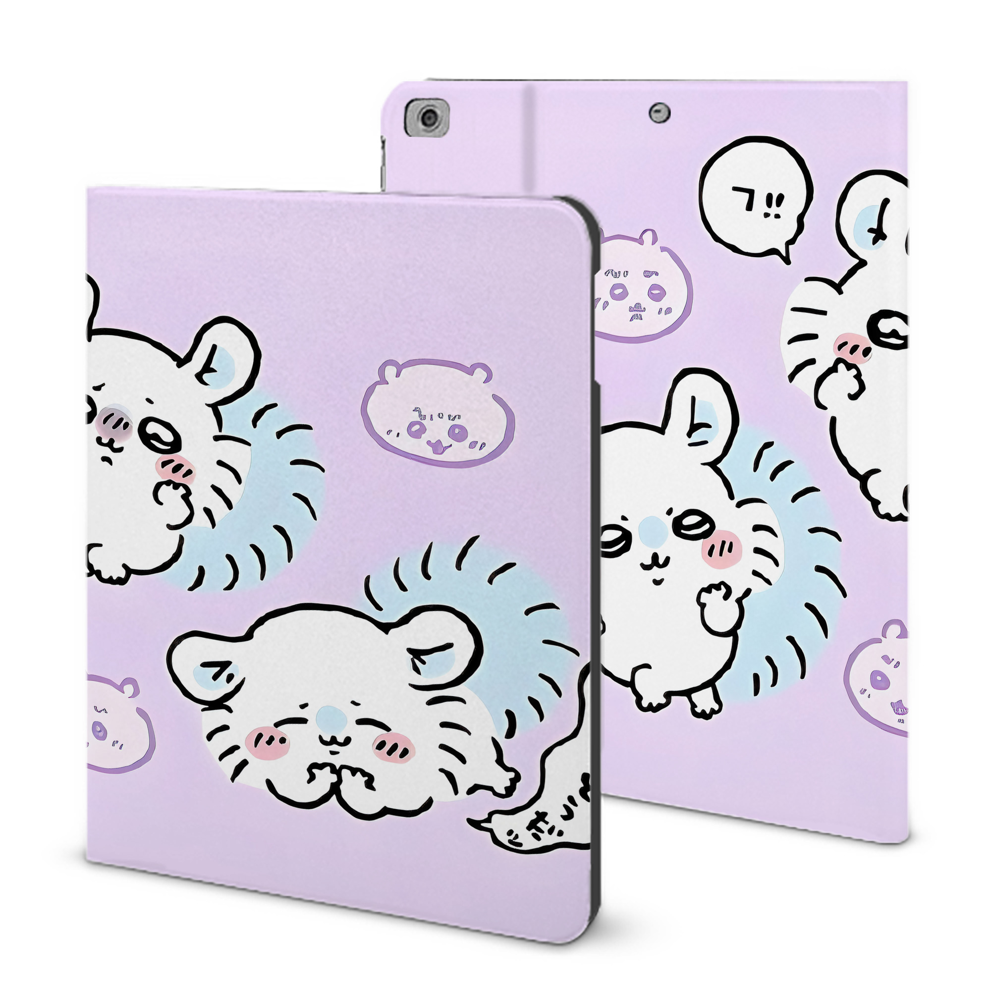 （画像用） ちいかわ Chii-kawa IPad ケース ブック型 PUレザー TPU 耐衝撃 軽量 薄型 ペン収納なし 全面保護 IPad 各モデル対応